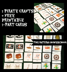 3 Pirate Crafts and FREE Printable 3-Part Cards - The Natural Homeschool