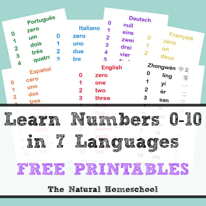 Learn Numbers 0-10 in 7 Languages (Free Printables)