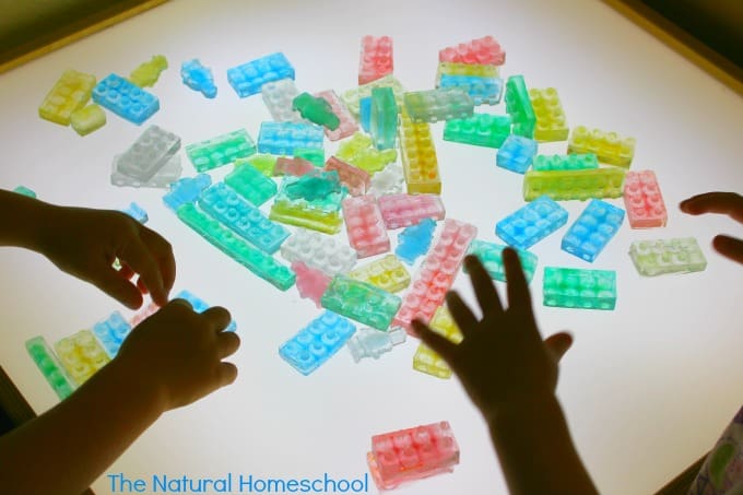 We had so much fun with our super fun ice Legos and our awesome light table!