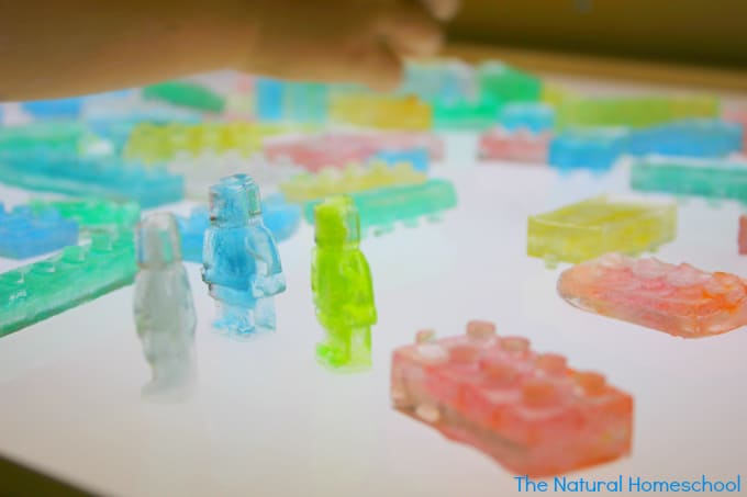 We had so much fun with our super fun ice Legos and our awesome light table!
