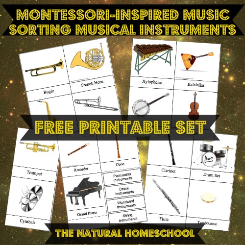 Montessori Music: Sorting & Labeling Musical Instruments {Free Printables}