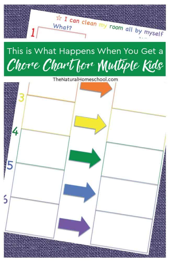 Read on to find out what happens when you get a chore chart for multiple kids! And don't forget to check out our chore chart hub!