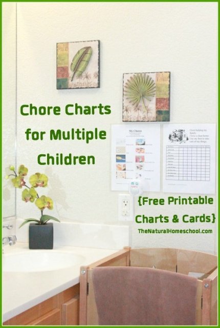 Chore Charts for Multiple Children {Free Printables} - The Natural ...