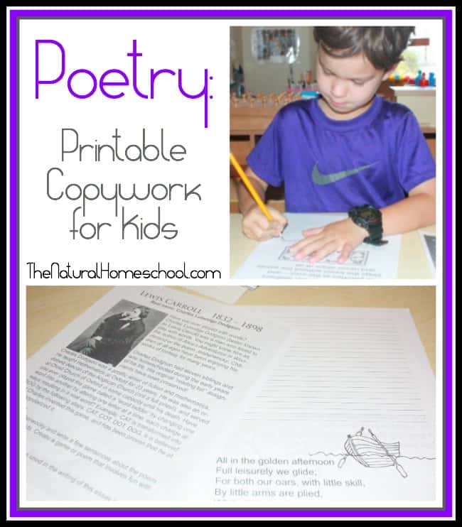 Poetry: Printable Copywork for Kids