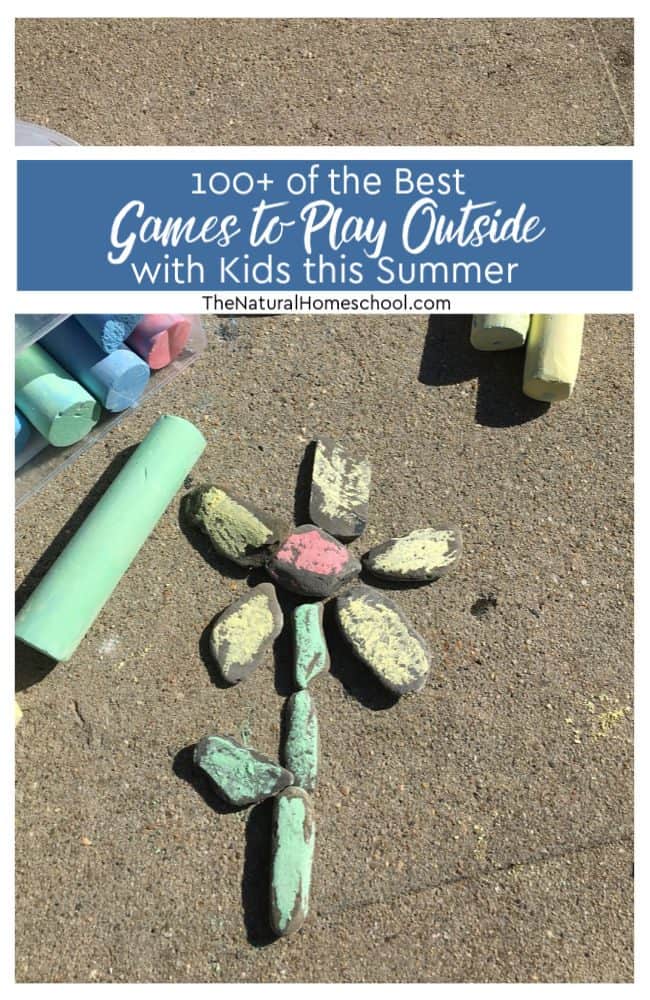 Are you ready to see this super long list of fun games to play outside? We have 100+ fun games to play outside this Summer or anytime when the weather is nice outside.