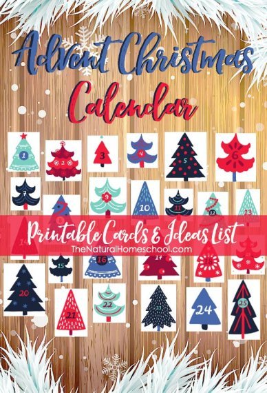 Advent Christmas Calendar - Printable Cards and Lists (Trees Edition ...