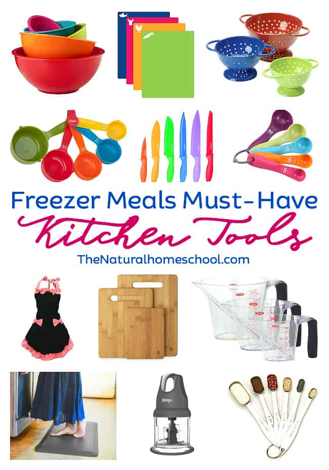 In this post, I am sharing with you must have kitchen items list that will make freezer meals easy to ensemble and actually, any meal! So take a look and see how pretty and helpful they are!