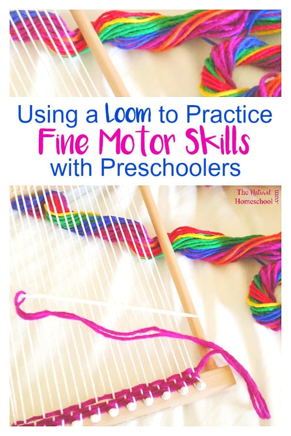 In this post, we are using a loom to practice fine motor skills with preschoolers. We will show you how I used the same activity at different levels since I have a nosey toddler, too, and she wanted to be a part of the lesson.