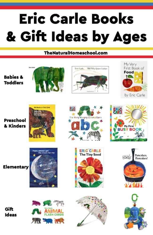 In this post, we share some of our favorite Eric Carle picture book and gift ideas. The books are divided by age (babies and toddlers, preschoolers and kinders and elementary) to make it easier for you to find what you need. Enjoy!