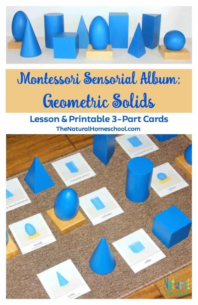 One of my children's favorite sensorial materials in our Montessori Sensorial Album are the Geometric Solids. They are perfect for small hands, they are versatile and there is so much the they learn with them! In this post, I will show you one of the lessons they practice (be on the lookout for more lessons coming soon!) and why we love Sensorial materials.