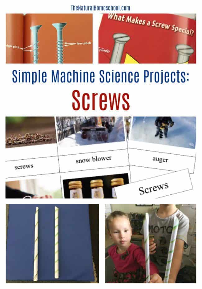In this post, we made some awesome Simple Machine Science projects regarding screws. We learned about this simple machine, what it is, how it works, how to make one and even used some printable 3-part cards to bring it home! Come look!