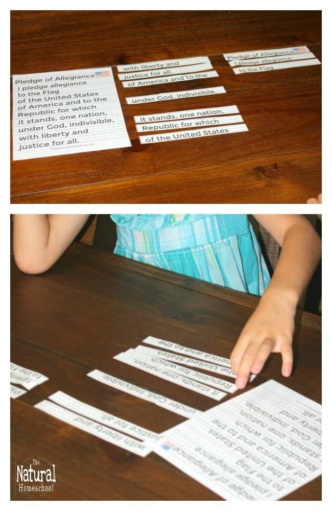 Take a look at how this American flag with pledge activity is even helping my daughter learn to read!