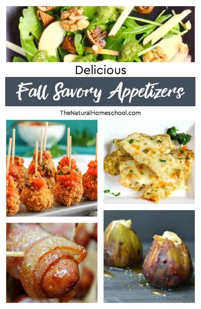 Come and celebrate the beautiful and cooler season of Fall with this awesome list of delicious Fall savory appetizers to make for Autumn parties, get togethers, to have at home or take to homeschool co-op!