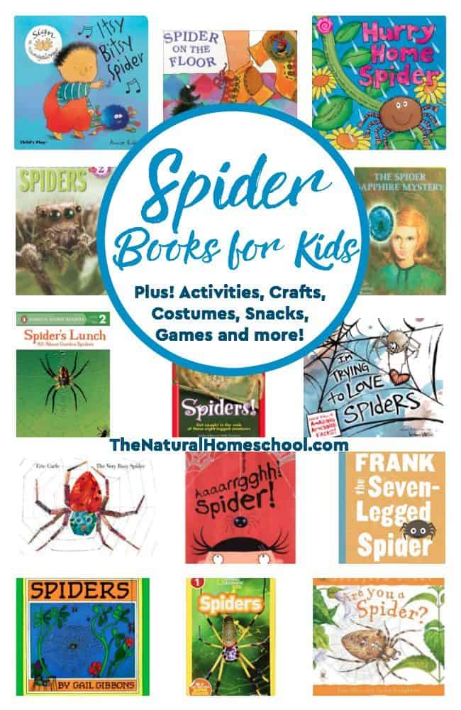 We have been studying spiders! It has been a lot of fun! So let us share with you some fantastic spider books for kids! We are also sharing a list of spider activities, costumes, snacks, games and toys!