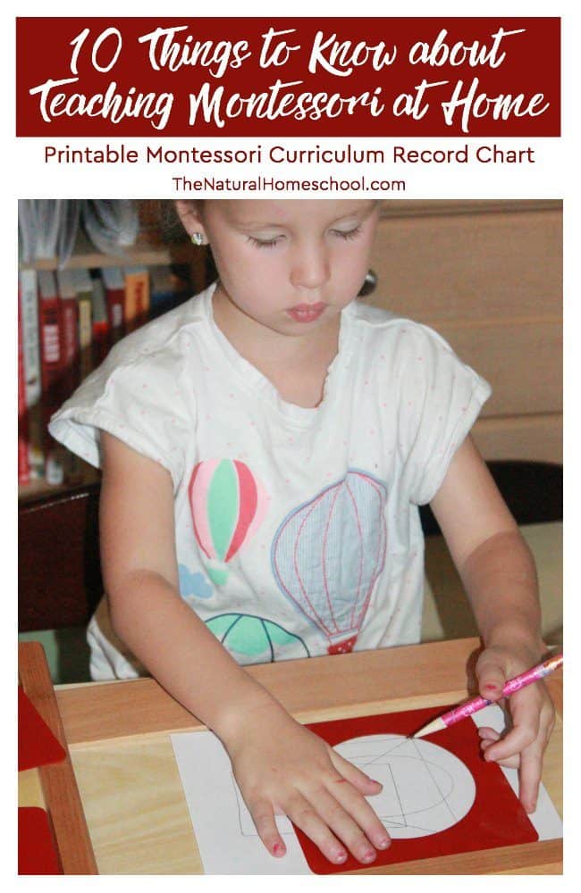 In this post, we will discuss 10 Things to know about teaching Montessori at home and give you a Montessori Curriculum Free Download of a very handy record chart that you can use daily to stay organized and on track.