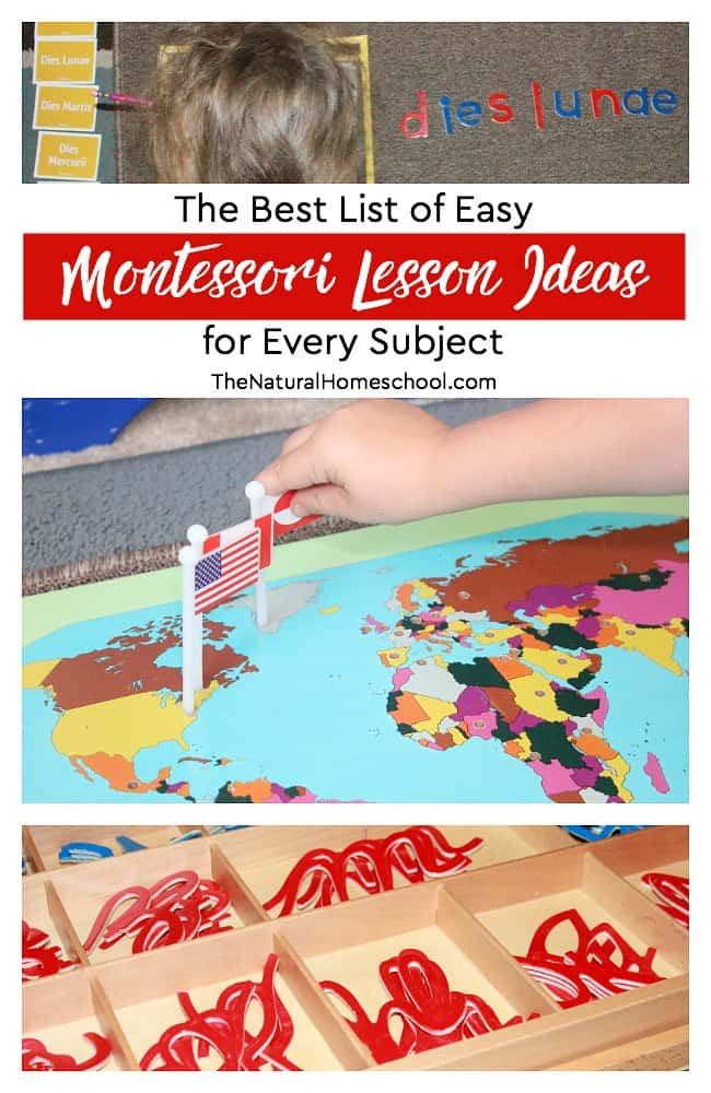 In this post, I will share with you the best list of easy Montessori lesson ideas for you to use in your home when you were teaching every Montessori subject.