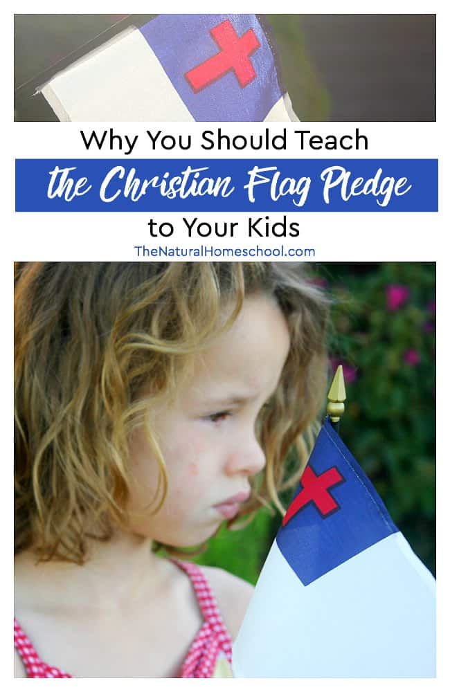 In this post, I'll share with you my thoughts about the Pledge of Allegiance to the Christian flag and why you should teach the Christian flag pledge to your kids. You will also have a chance to download your own printable Christian flag pledge poster to use in your home.