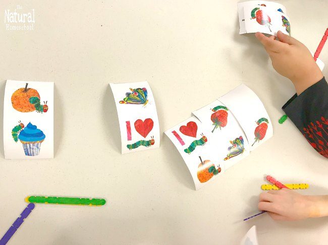 Here is another very hungry caterpillar activity! We just can't get over that awesome children's book and so we keep the ball rolling!