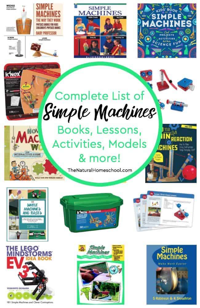Take a look that this comprehensive list of simple machines books, lessons, activities, models and more! Kids will love learning about simple machines and even creating their own examples of simple machines!
