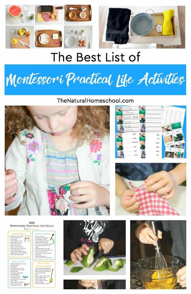 In this post, we have compiled a great list of Montessori Practical Life activities that you can present to your children.