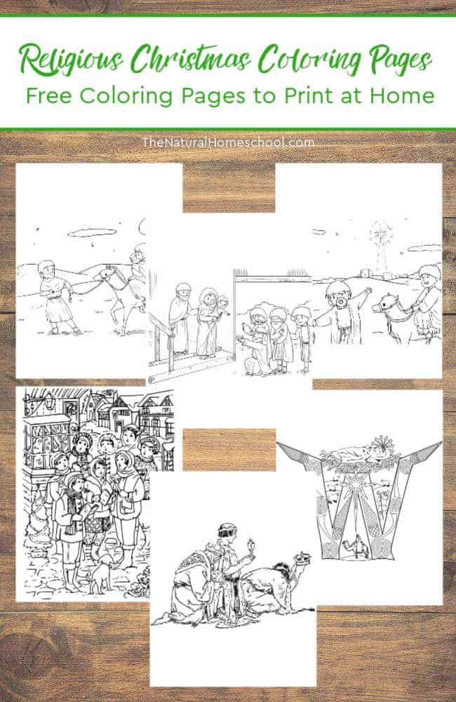 In this post, you can see a wonderful religious Christmas coloring pages set. It is a bundle of free coloring pages to print at home and use for decorations or just for fun.