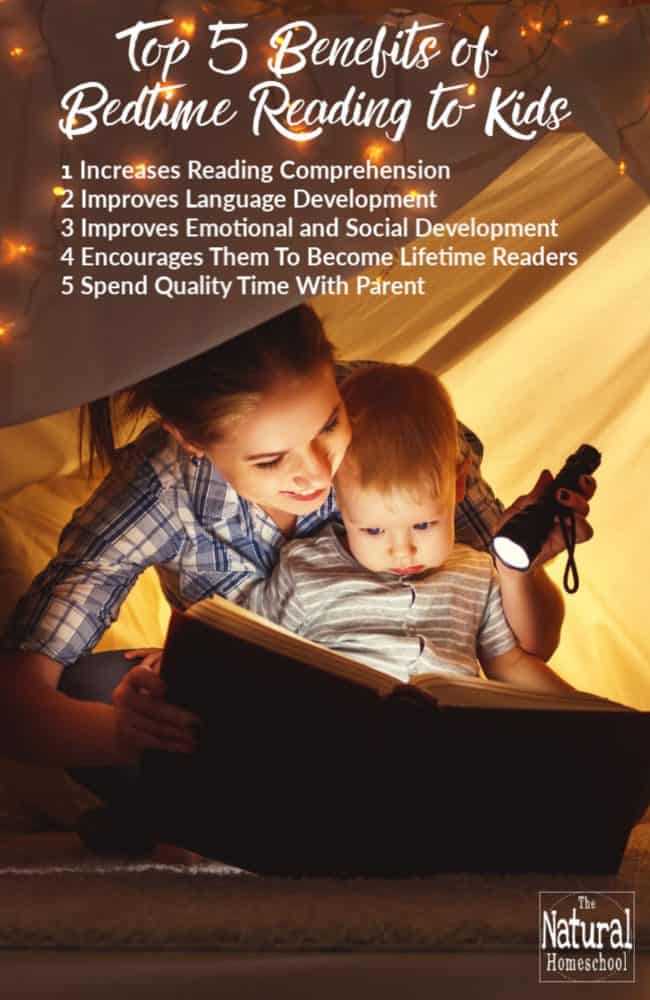 What are the Best 5 Benefits of Bedtime Reading to Kids? Reading to your child at bedtime can help them to develop healthy sleep patterns as well as improve their skills in pretty much every area of their life.