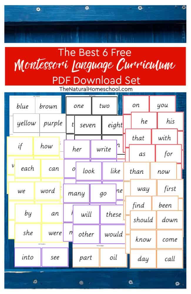 Here are the best 6 free Montessori Language curriculum PDF download! Yay! You will get these 6 sets of sight word cards that are perfect for pre-reading!