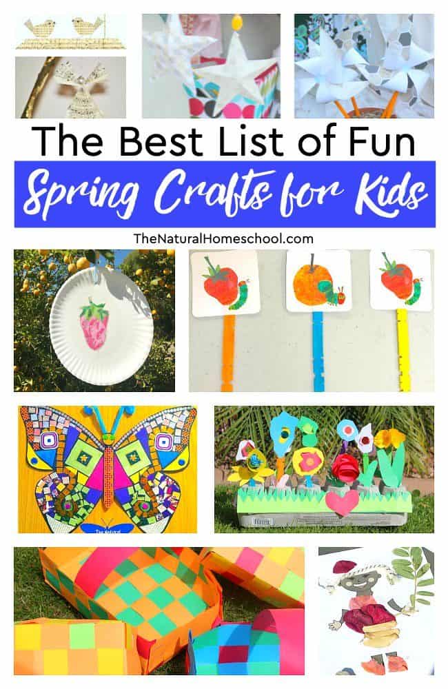 We have it all here! You will want to bookmark this post and set it as your go-to resource to get lots of ideas! Come and take a look at the best list of fun Spring crafts for kids!