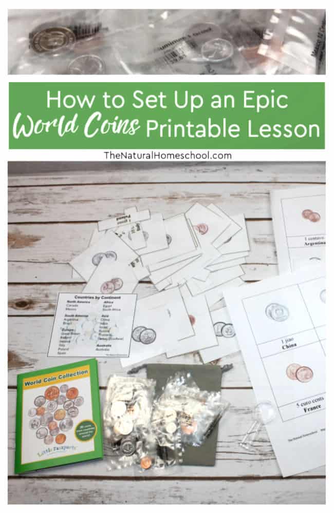 We will show you how to set up an epic world coins printable lesson. It is a lot of fun to watch kids learn more about the world.