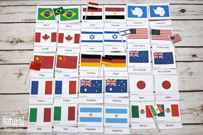 In this post, you will actually experience an amazing lesson with your kids! We did in our homeschool, so we will be sharing it with you. It is about the flags of the world pictures to print.