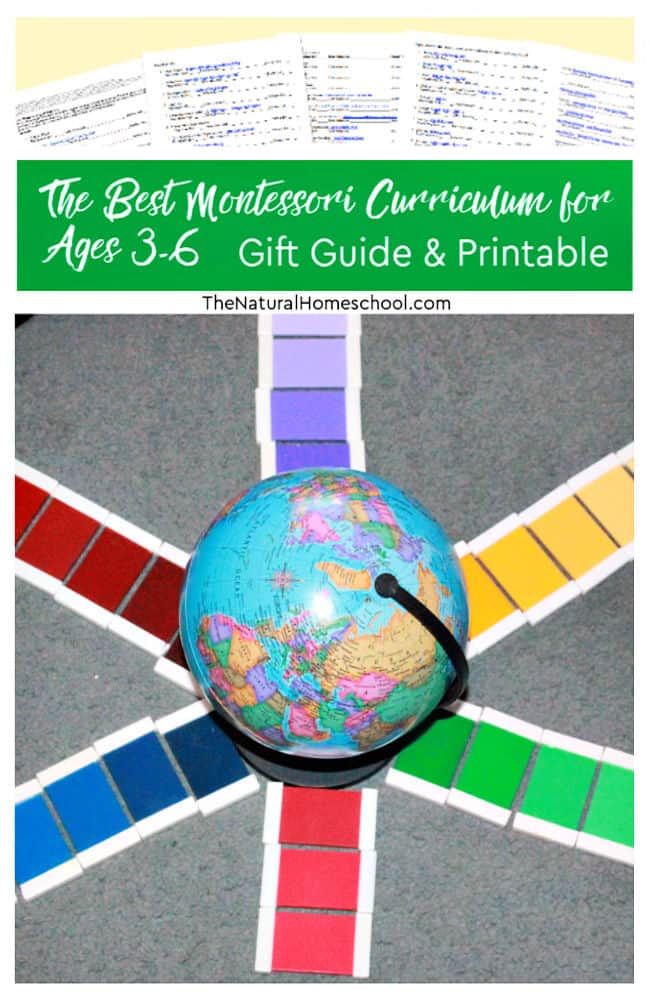 Come and take a look at our Montessori Curriculum for 3-6 Gift Guide with a free printable Montessori curriculum PDF.