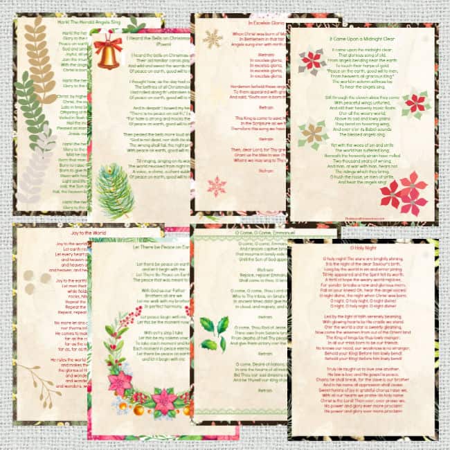 Come and take a look at this beautiful set of Christmas carols that come in a printable format.
