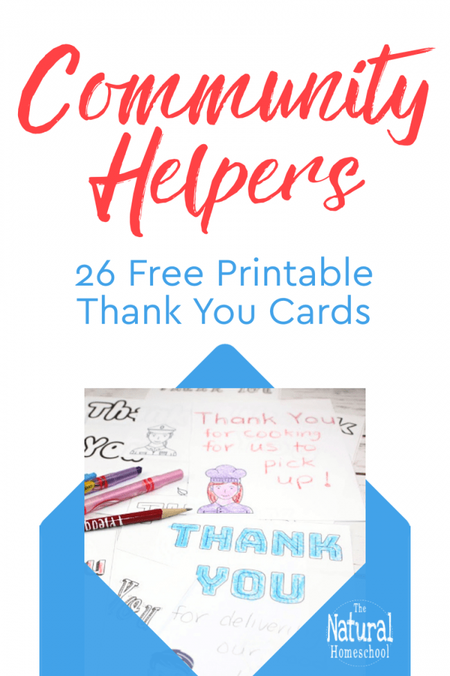 Here, we share with you 26 free printable community helpers thank you cards!