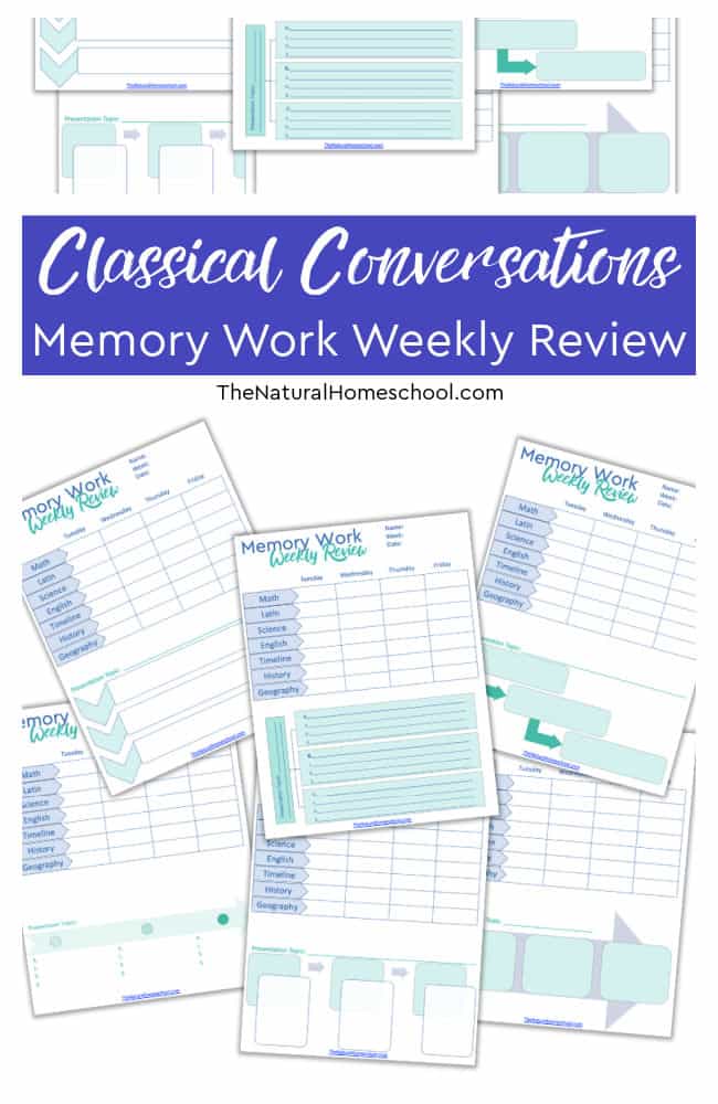 Come and take a look at how this Classical Conversations Printable Memory Work Weekly Review & Presentations Plan works!
