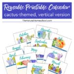 Have you been looking for a beautiful homeschool vertical calendar that will get you started on your homeschool year right? If so, then come and take a look at this great homeschool 12-month planner.
