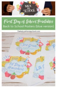 First Day of School Printables - Back to School Posters (Blue version ...