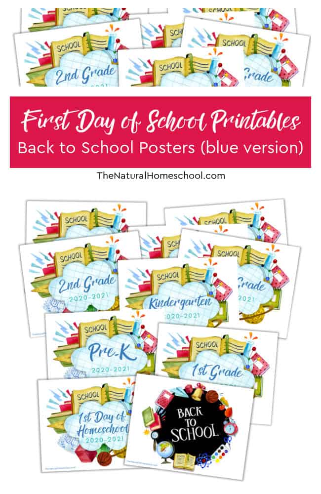 Download these First Day of School cards for free! I have included from Pre-K all the way up to 12th grade for you to download as you need.