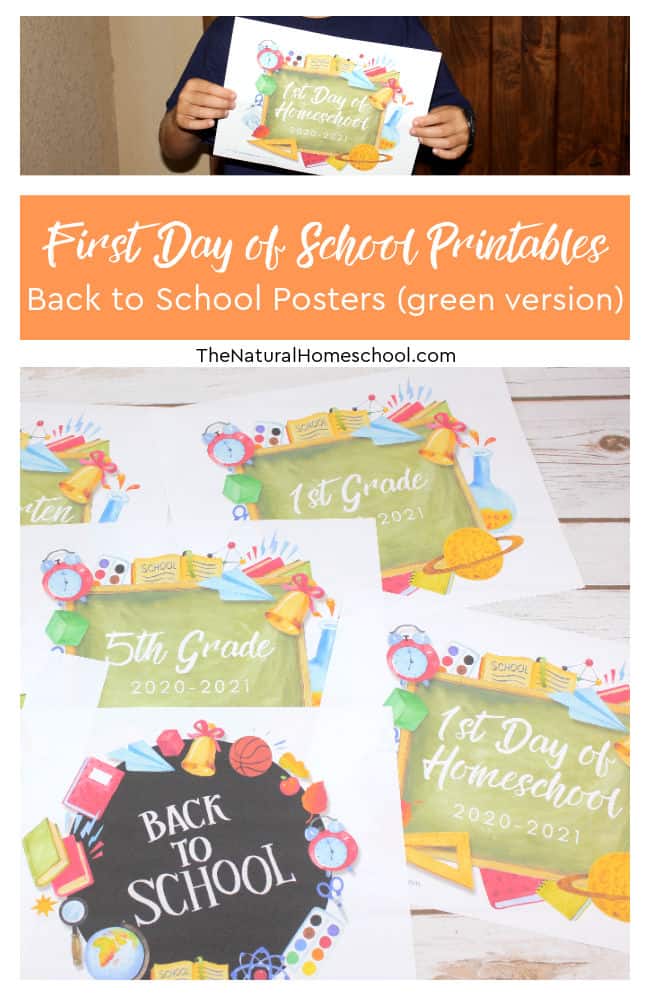 Let's start the school year off right with some great pictures and fun memories using our First Day of School Printables for your kids! Come check out these Back to School Posters (green version) because they're so cool!