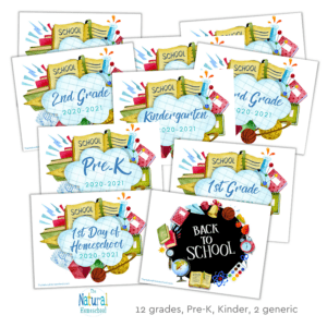 First Day of School Printables - Back to School Posters (Blue version ...
