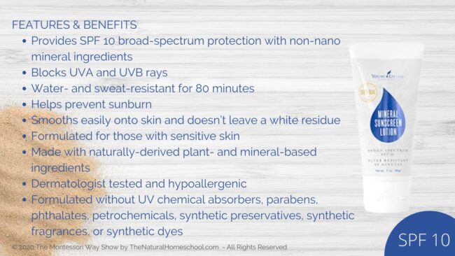 In this training, we will be discussing the different Young Living sunscreens. They are healthy, natural and effective to protect from the UV rays while moisturizing skin. These Young Living sunscreens contain essential oils and other natural ingredients that don't harm the environment or our bodies.