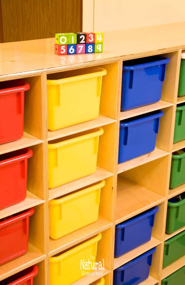 These easy and inexpensive ideas can help you get motivated to find new organization methods for a cluttered homeschool space.