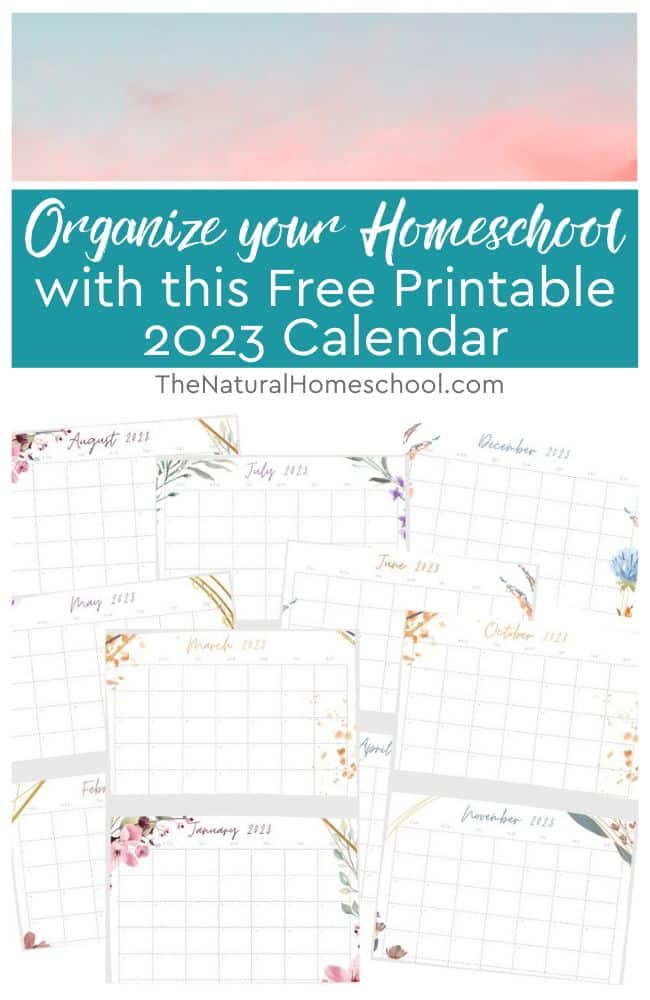 Whether you have young children or all the way in high school, you CAN organize your homeschool with the right resources like this printable calendar.