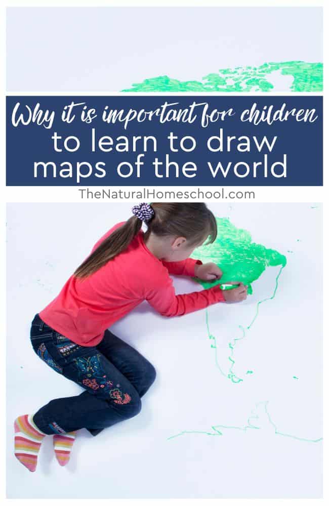 Getting your homeschool children to draw maps of the world is an engaging and fun way to learn geography.